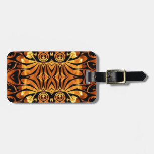 Étiquette À Bagage flammes orange totem autochtone pôle tribal motif