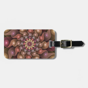 Étiquette À Bagage Fleur brillante surréaliste Art Abstrait fractal m