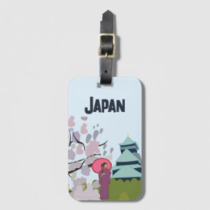 Étiquette À Bagage Fleur de cerisier du Japon Geisha Kimono Japon