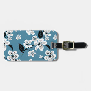 ÉTIQUETTE À BAGAGE FLEUR DE CERISIER - SAKURA (BLEU FUMÉ)