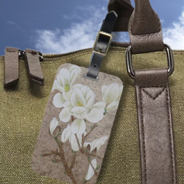 Étiquette À Bagage Fleur de Magnolia  (Créateur téléchargé)