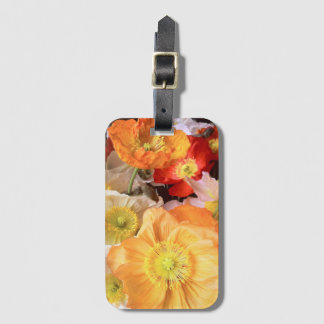 Étiquette À Bagage Fleur de pavot bohème lumineuse