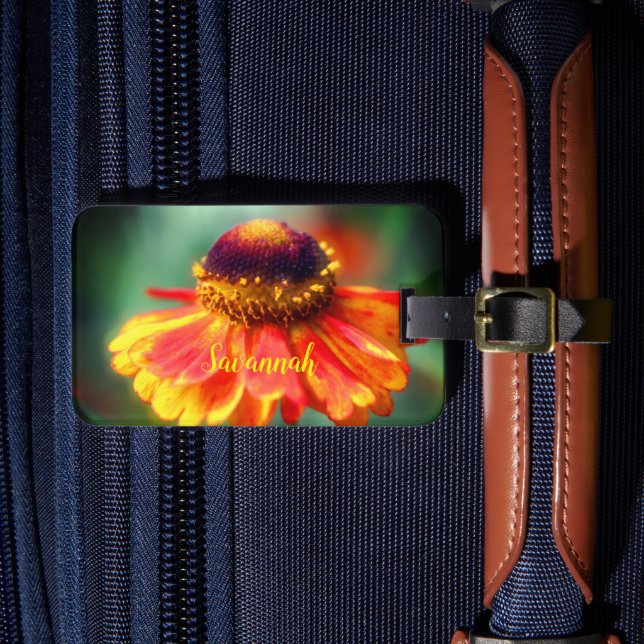 Étiquette À Bagage Fleur Dreamy Zinnia personnalisée (Insitu Rectoal 4)