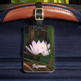 Étiquette À Bagage Fleur Lit d'eau Lotus brillant Personnalisé
