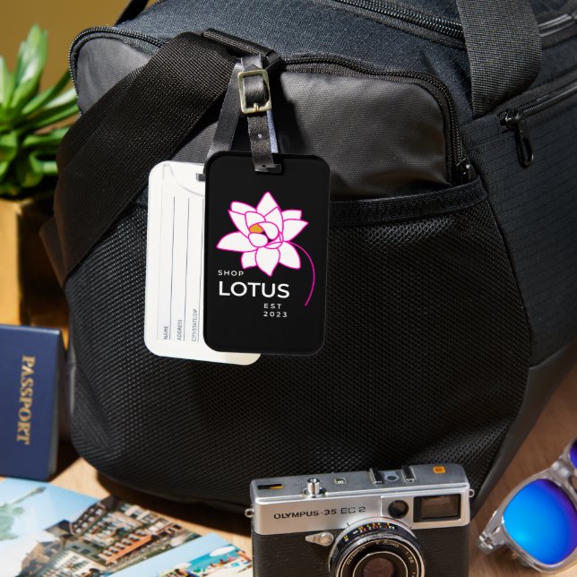 Étiquette À Bagage Fleur LOTUS (Recto & Verso)