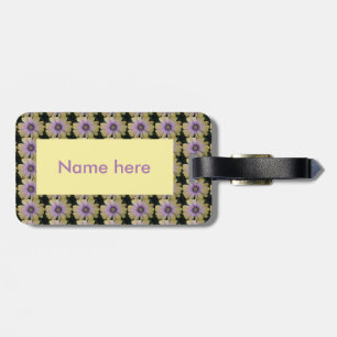 Étiquette À Bagage Fleur marguerite jaune et violet personnalisée