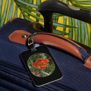Étiquette À Bagage fleur printanière rouge