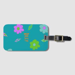 Étiquette À Bagage Fleur Rétro Filles mignonnes