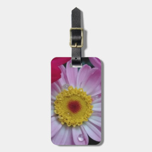 Étiquette À Bagage Fleur rose et jaune