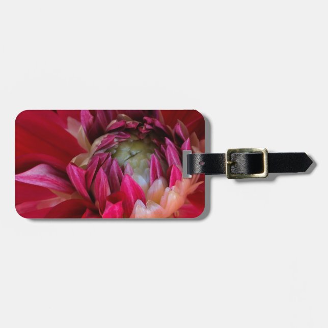 Étiquette À Bagage fleur rouge foncé (Devant horizontal)
