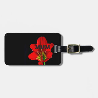 Étiquette À Bagage Fleur rouge maman
