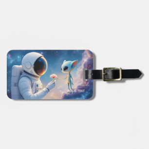 Étiquette À Bagage Fleur spatiale de l'astronaute d'Imaginaire