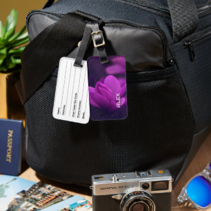 Étiquette À Bagage Fleur violette dans la lumière douce