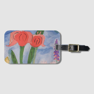 Étiquette À Bagage Fleurs Au Bord Du Lac