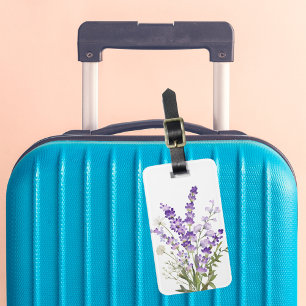Étiquette À Bagage Fleurs blanches de lavande
