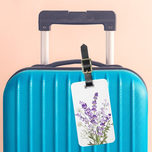 Étiquette À Bagage Fleurs blanches de lavande (Créateur téléchargé)