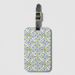 Étiquette À Bagage Fleurs bleues à motif ditsy
