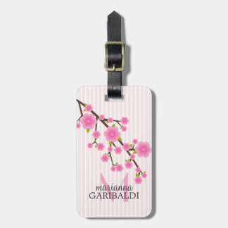 Étiquette À Bagage Fleurs de cerisier roses Girly personnalisées