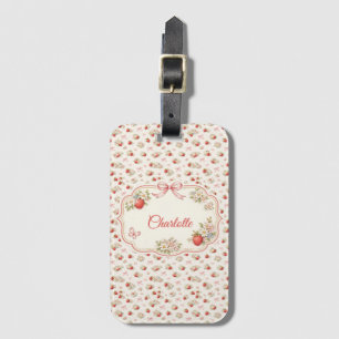 Étiquette À Bagage Fleurs de fraise vintage sans couture cottagecore