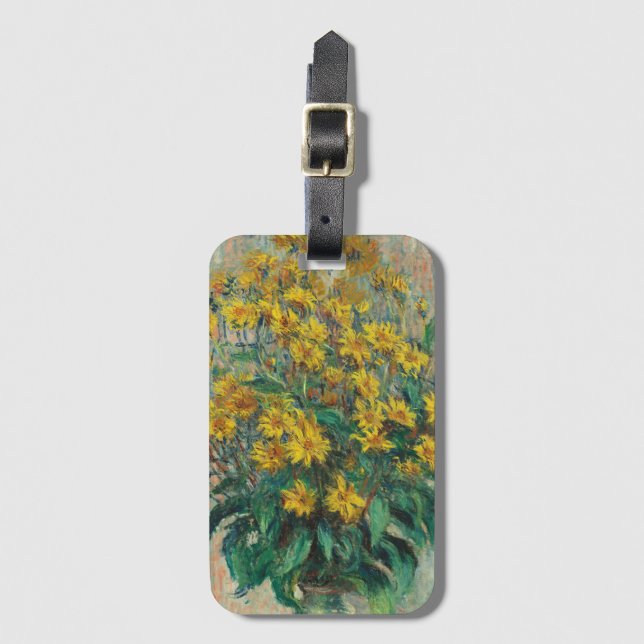 Étiquette À Bagage Fleurs de topinambour par Claude Monet (Devant Vertical)
