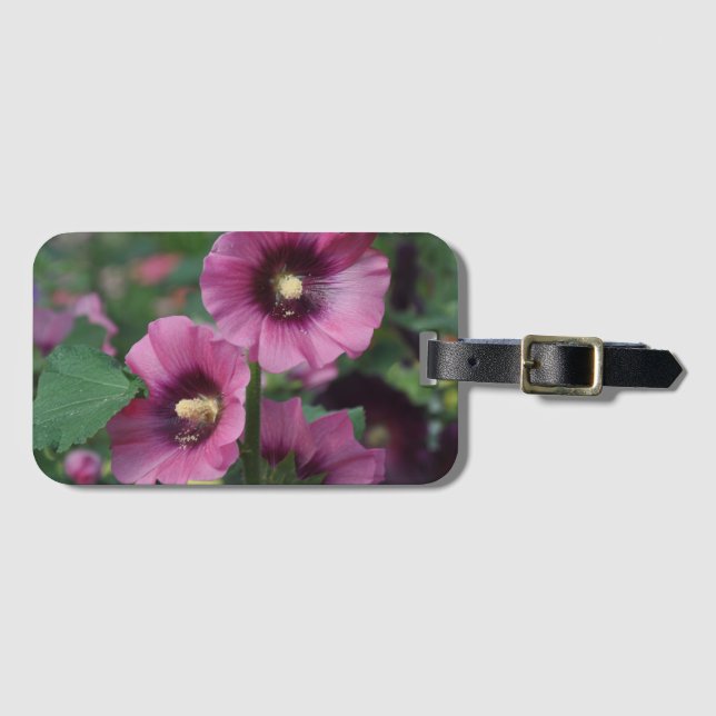 Étiquette À Bagage Fleurs d'hibiscus pourpres (Devant Horizontal)