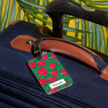 Fleurs d'Hibiscus rouges sur Feuilles tropicaux su