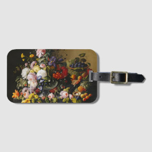 Étiquette À Bagage Fleurs et fruits vintages