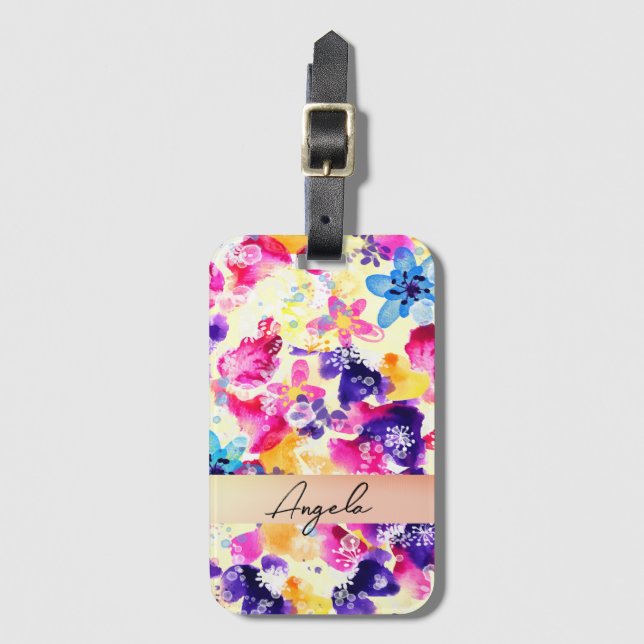 Étiquette À Bagage Fleurs fleurs sauvages de chabby Meadow (Devant Vertical)