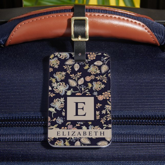 Étiquette À Bagage Fleurs florales customisées (Insitu Rectoal 2)