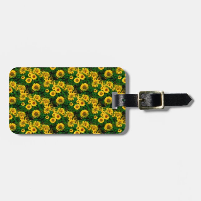 Étiquette À Bagage fleurs jaunes (Devant horizontal)