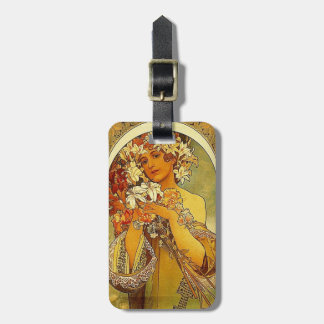 Étiquette À Bagage fleurs mucha