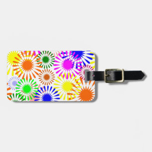 Étiquette À Bagage Fleurs multicolores