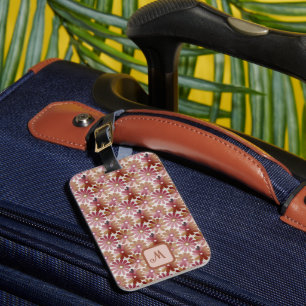 Étiquette À Bagage Fleurs rétro esthétiques - Monogrammes
