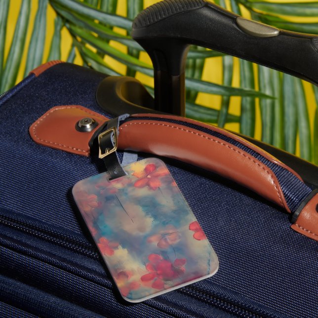 Étiquette À Bagage Fleurs roses atténuées (Insitu Rectoal 1)
