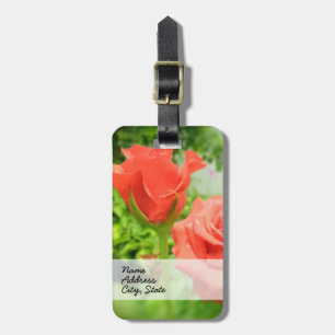 Étiquette À Bagage Fleurs Roses romantiques