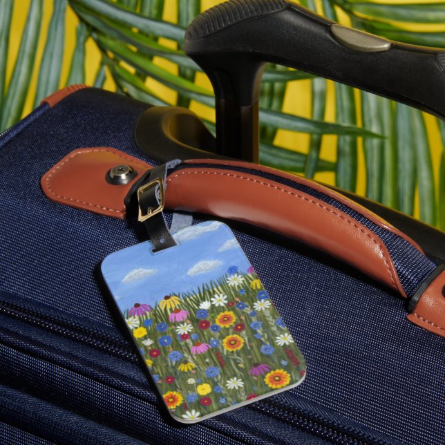 Étiquette À Bagage Fleurs sauvages avec des marguerites (Insitu Rectoal 1)