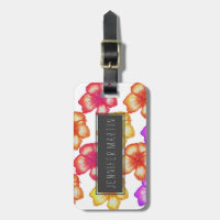 Fleurs tropicales colorées de ketmie d'aquarelle
