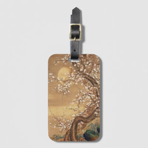 Étiquette À Bagage Fleurs vintages de prunes japonaises au clair de l