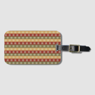 Étiquette À Bagage flocon de Noël coloré traditionnel rayé