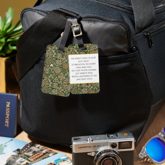 Étiquette À Bagage Floraison Celtique (Recto & Verso)