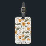 Étiquette À Bagage Floral Botanique Motif Blanc Golden Personnalisé N<br><div class="desc">Floral Botanical Motif Golden White Summer Custom Name Bagage Tag pour vos prochaines vacances.</div>
