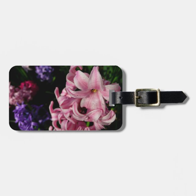 Étiquette À Bagage Floral Pink Hyacinth (Devant horizontal)