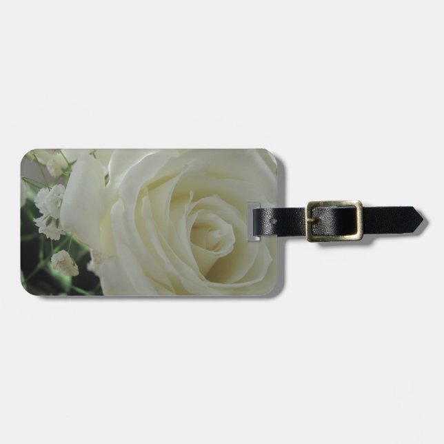 Étiquette À Bagage Floral rose (Devant horizontal)