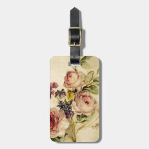 Étiquette À Bagage Floral vintage du XVIIIème siècle