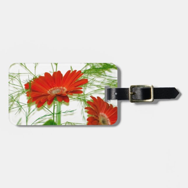 Étiquette À Bagage Flore rouge (Devant horizontal)