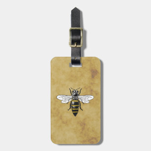 Étiquette À Bagage Fond antique en détresse Vintage Bee #2