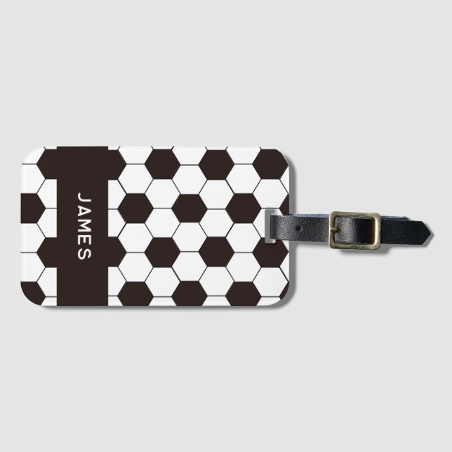 Étiquette À Bagage Football Enfants Football motif Football  (Devant Horizontal)