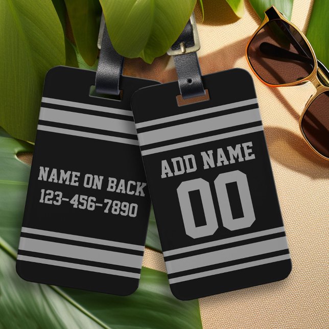 Étiquette À Bagage Football Jersey - Personnaliser avec vos informati (Custom Sporty Design Luggage Tag)