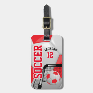 Étiquette À Bagage Football sportif  Texte DO-IT-YOURSELF - Rouge