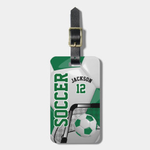 Étiquette À Bagage Football sportif Texte DO-IT-YOURSELF - Vert fonc